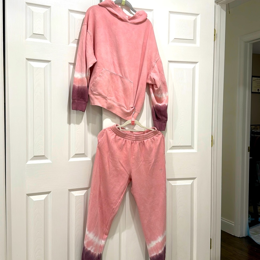 Victoria secret sweet suit set bleach tie dye pink size small